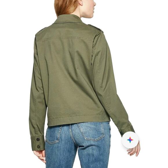 A NEW DAY Military Army Green Utility Jacket Colorful Beaded Gorpcore XXL - Picture 2 of 16